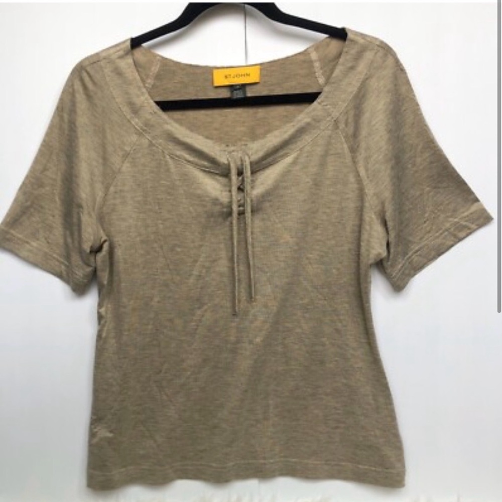 St. John Silver Short Sleeve Top